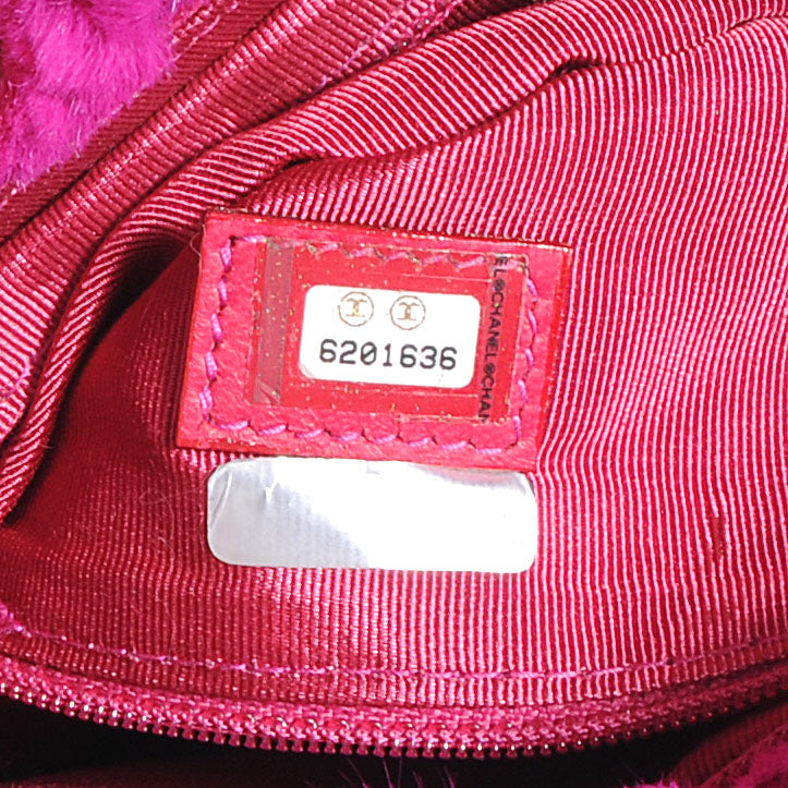 Chanel Rabbit Fur Shoulder Bag Fuchsia 7 of 7