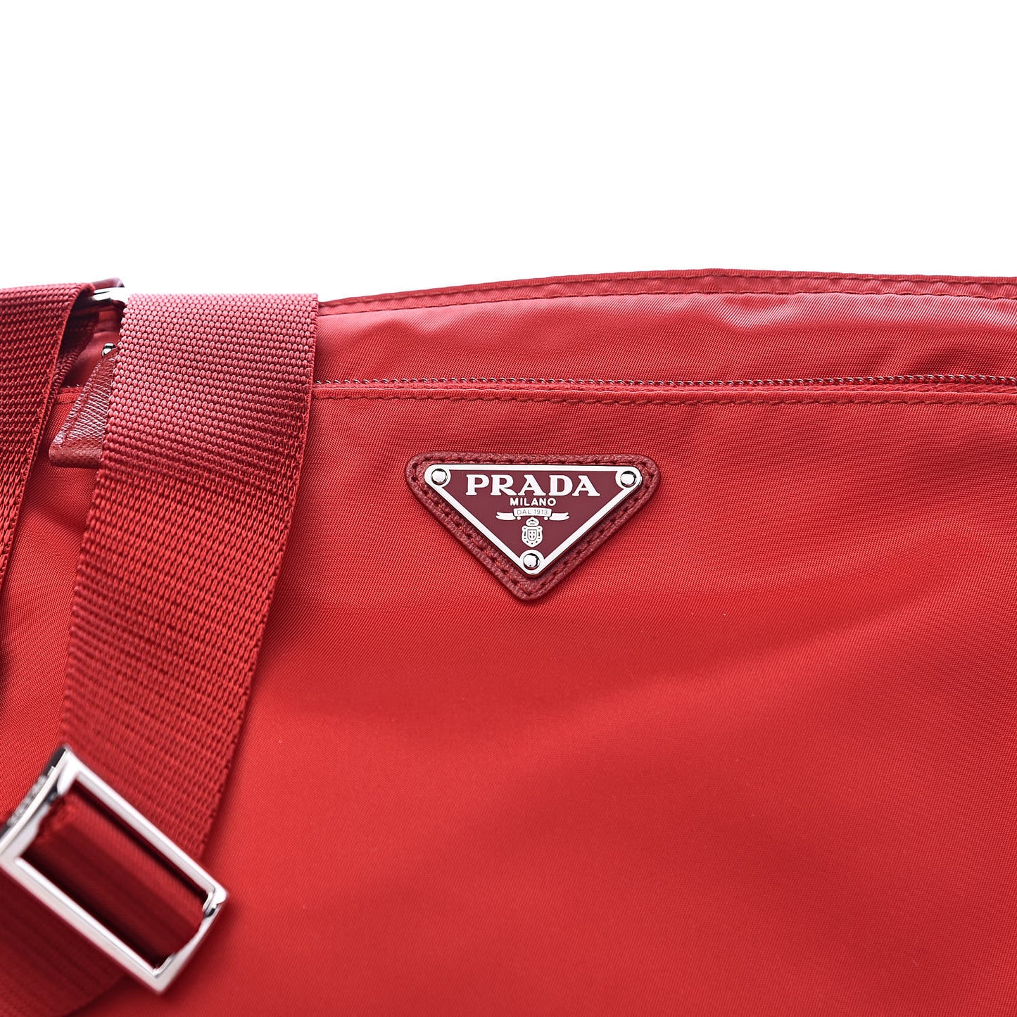 Nylon Vela Flat Messenger Bag Rosso