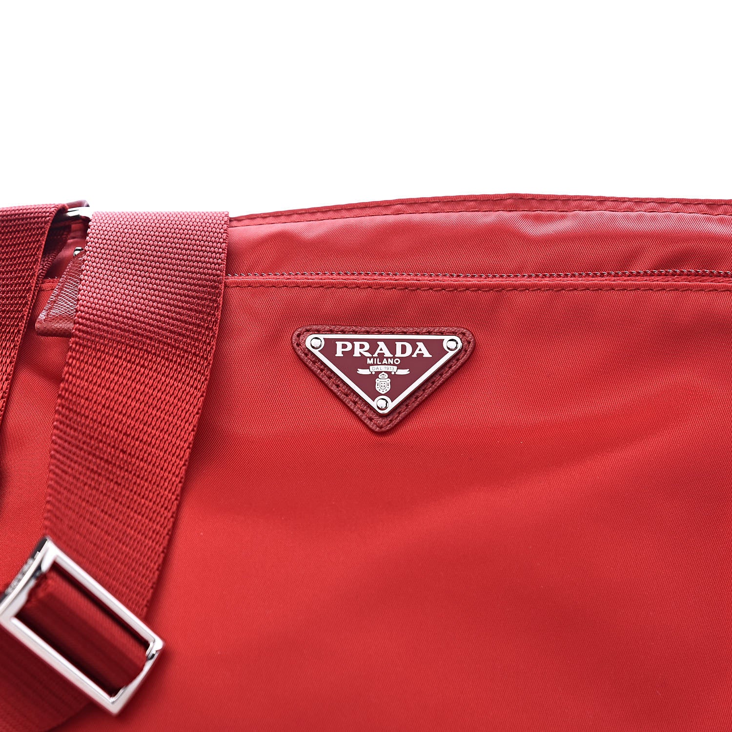 Prada Nylon Vela Flat Messenger Bag Rosso 10 of 10