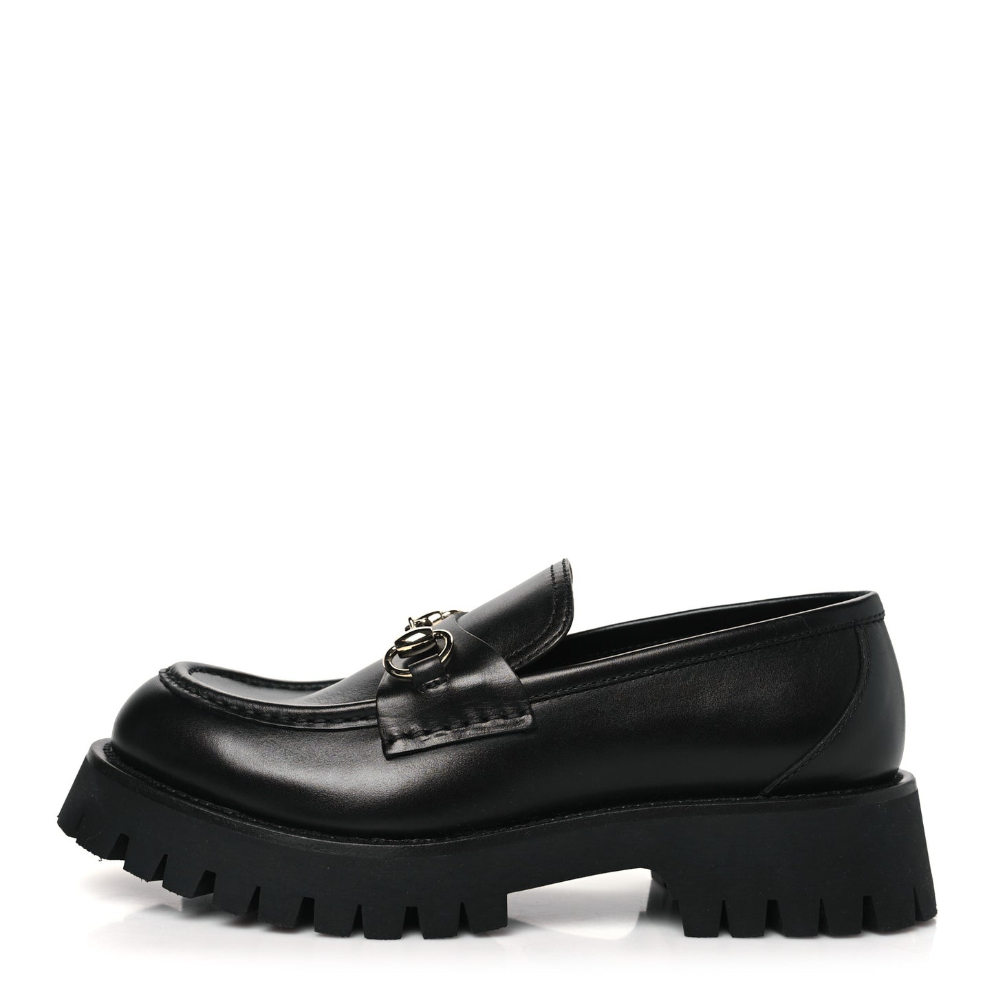Real Betis Glamour Calfskin Horsebit Womens Mocassin Loafers 39 Black