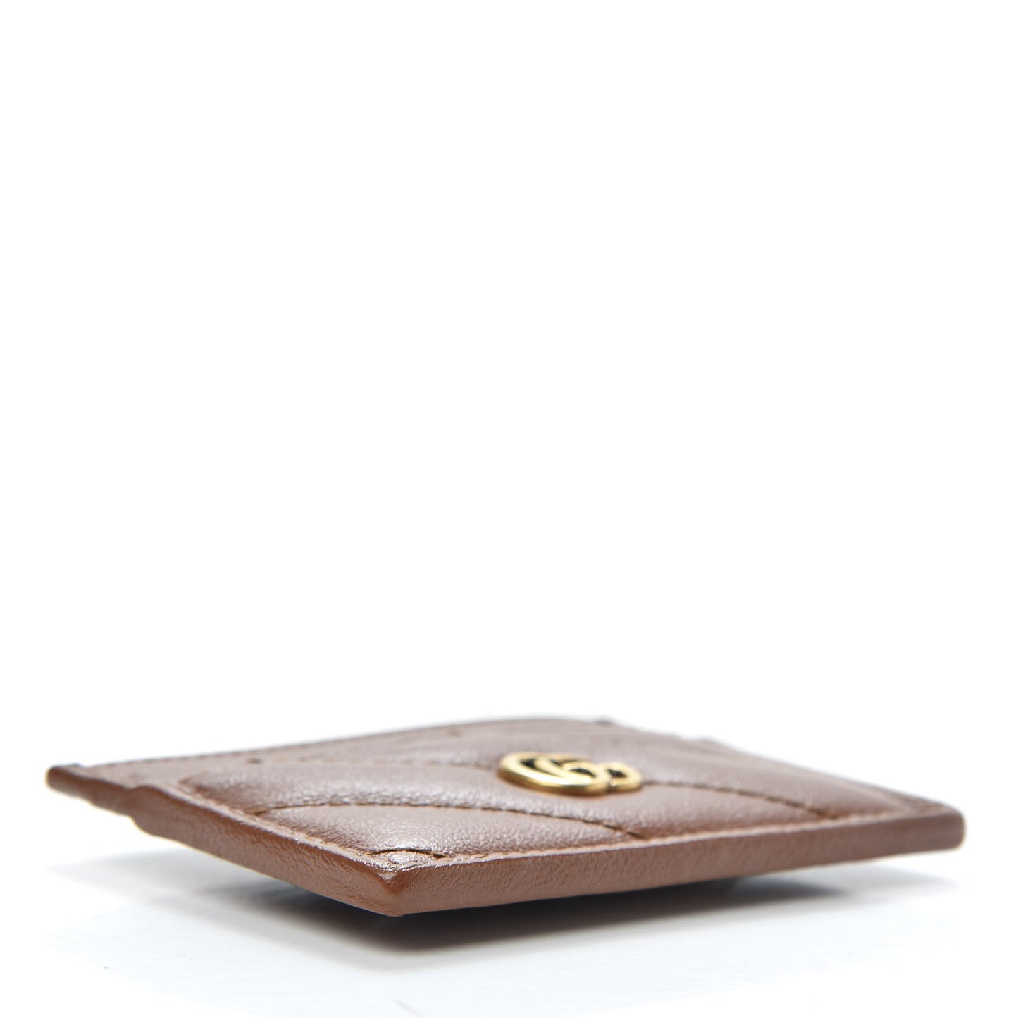 Azalea Calfskin Matelasse Diagonal GG Marmont Card Holder Cuir