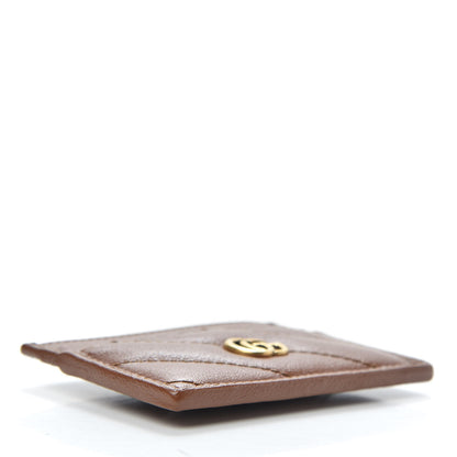 Gucci Azalea Calfskin Matelasse Diagonal GG Marmont Card Holder Cuir 4 of 7