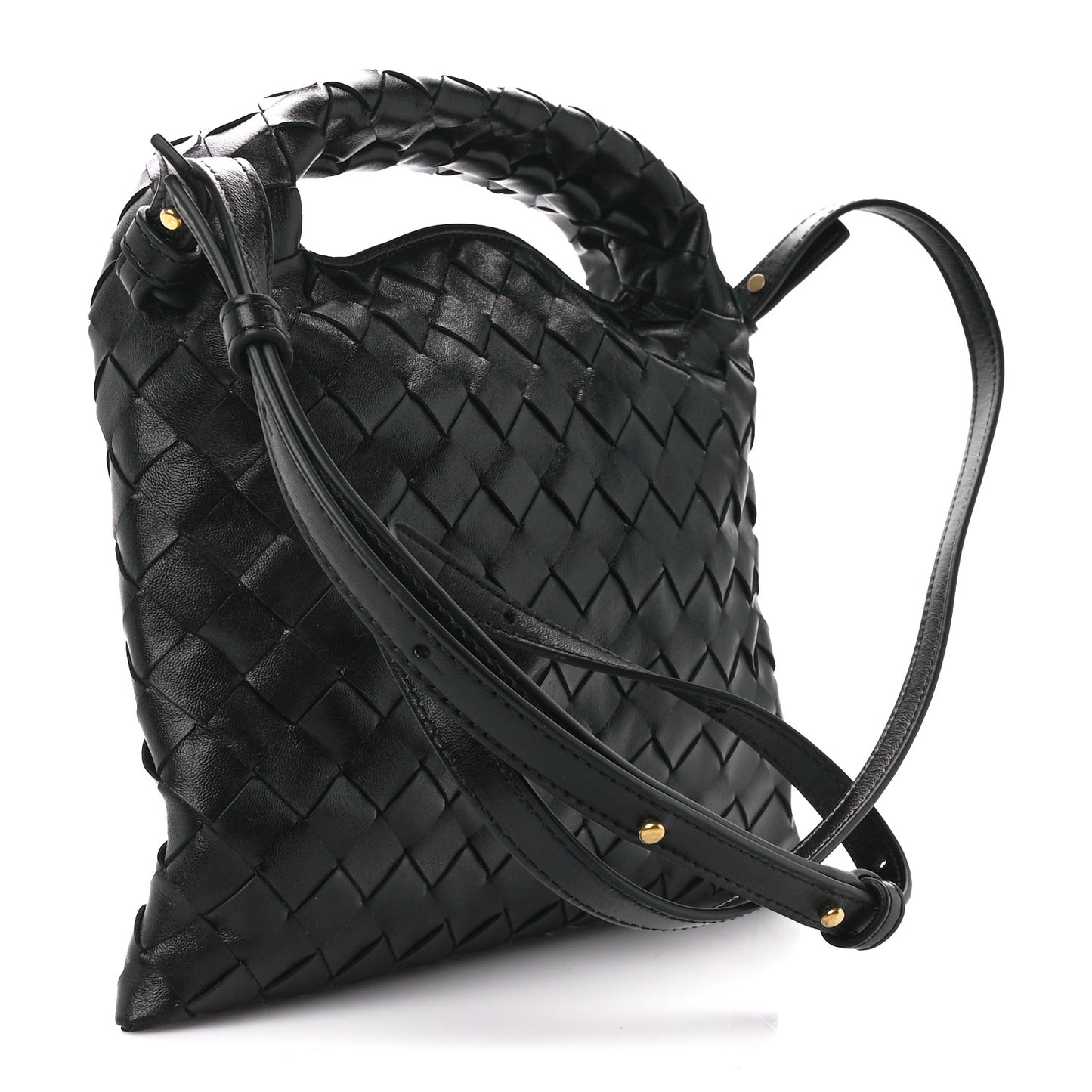 Calfskin Intrecciato Mini Hop Black