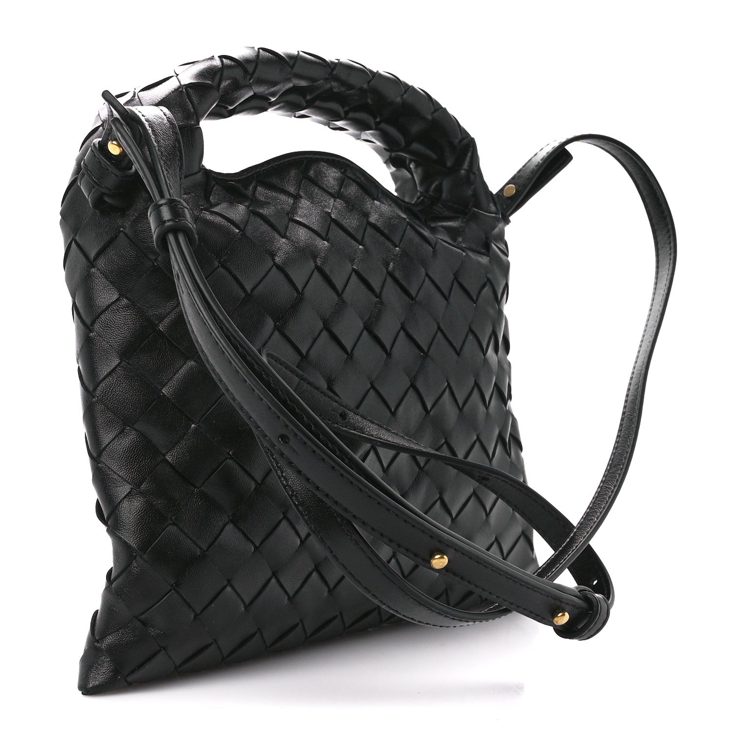 Bottega Veneta Calfskin Intrecciato Mini Hop Black 2 of 10