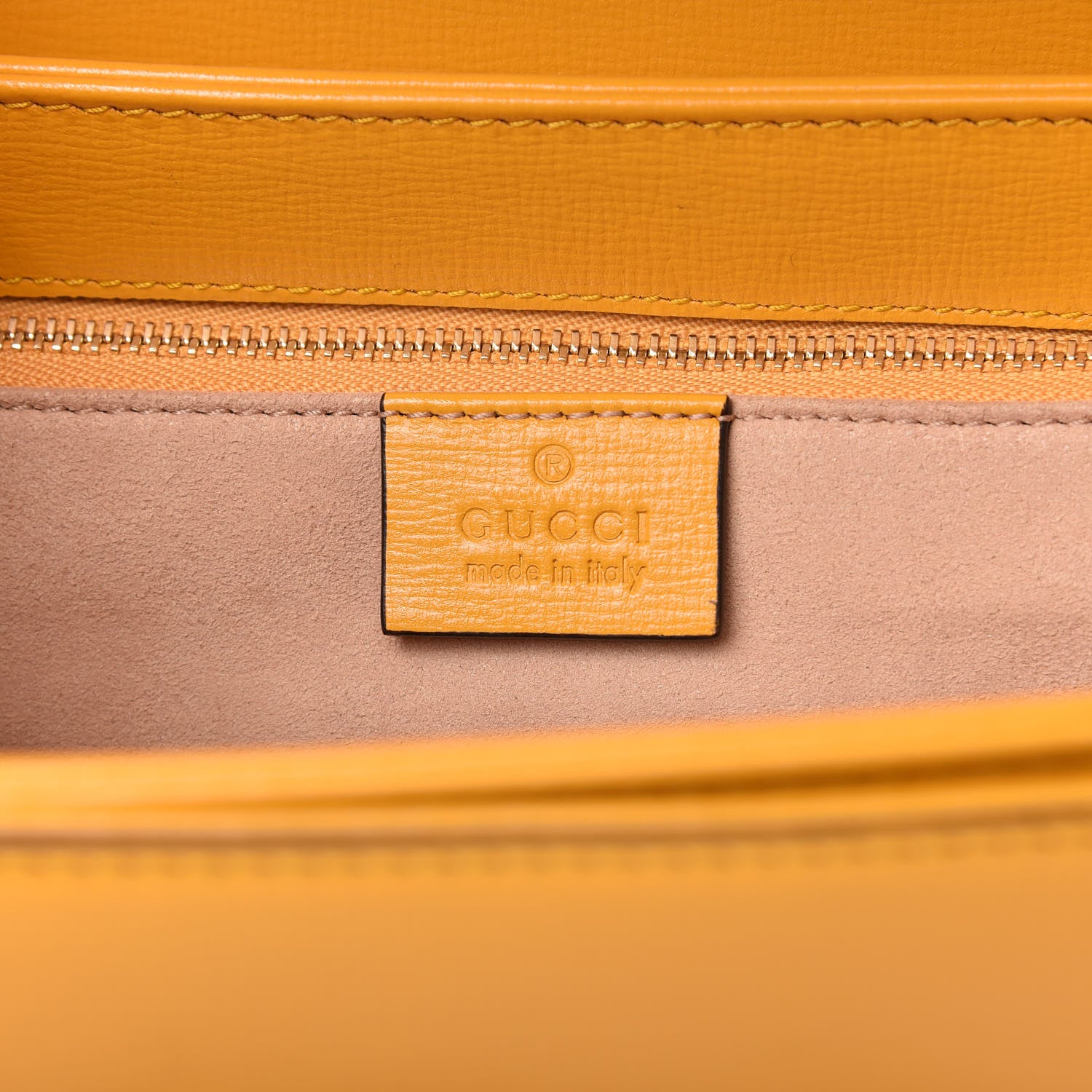 Gucci Textured Calfskin Horsebit 1955 Shoulder Bag Yellow 8 of 10