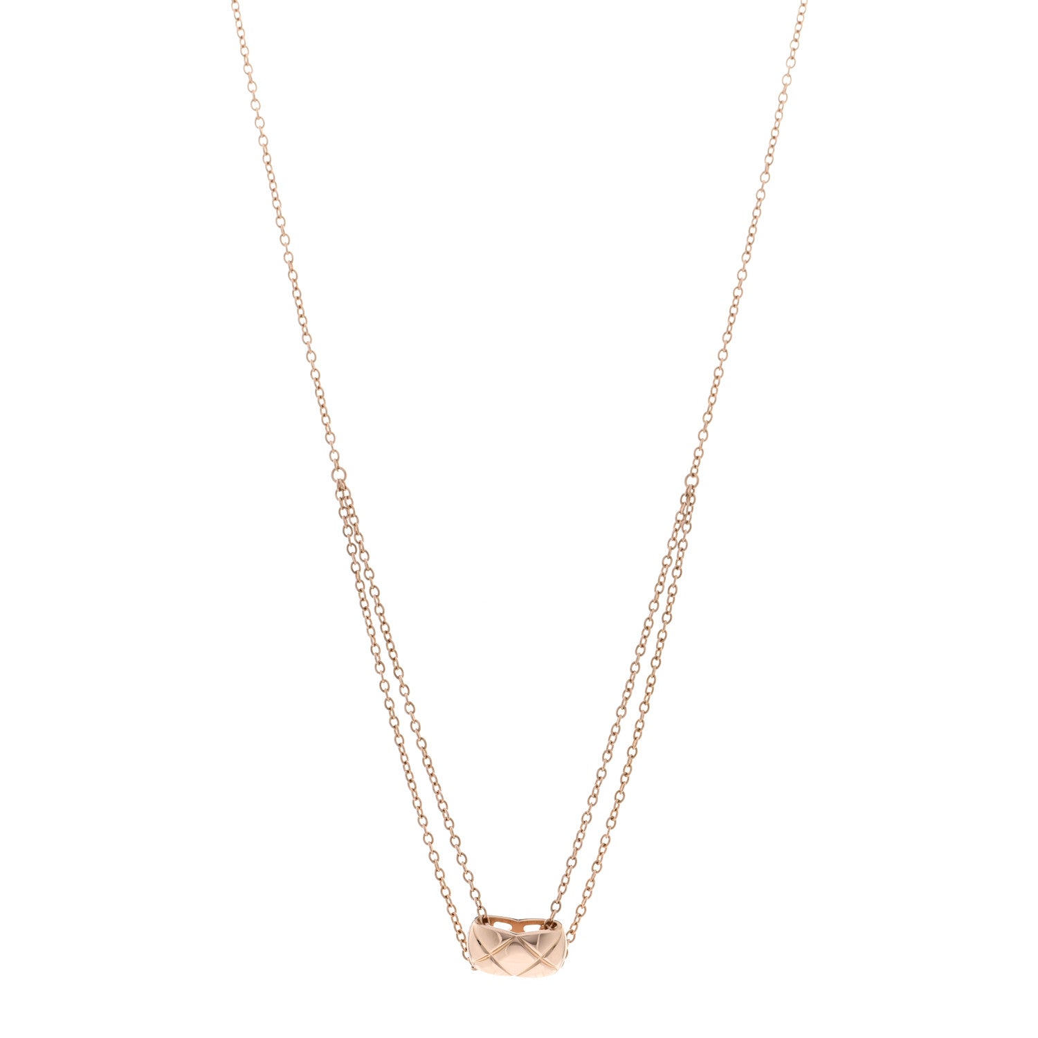 Chanel 18K Beige Gold Coco Crush Pendant Necklace 1 of 5