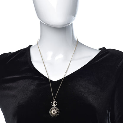 Chanel Bead Enamel CC Pendant Necklace Black Gold 2 of 6