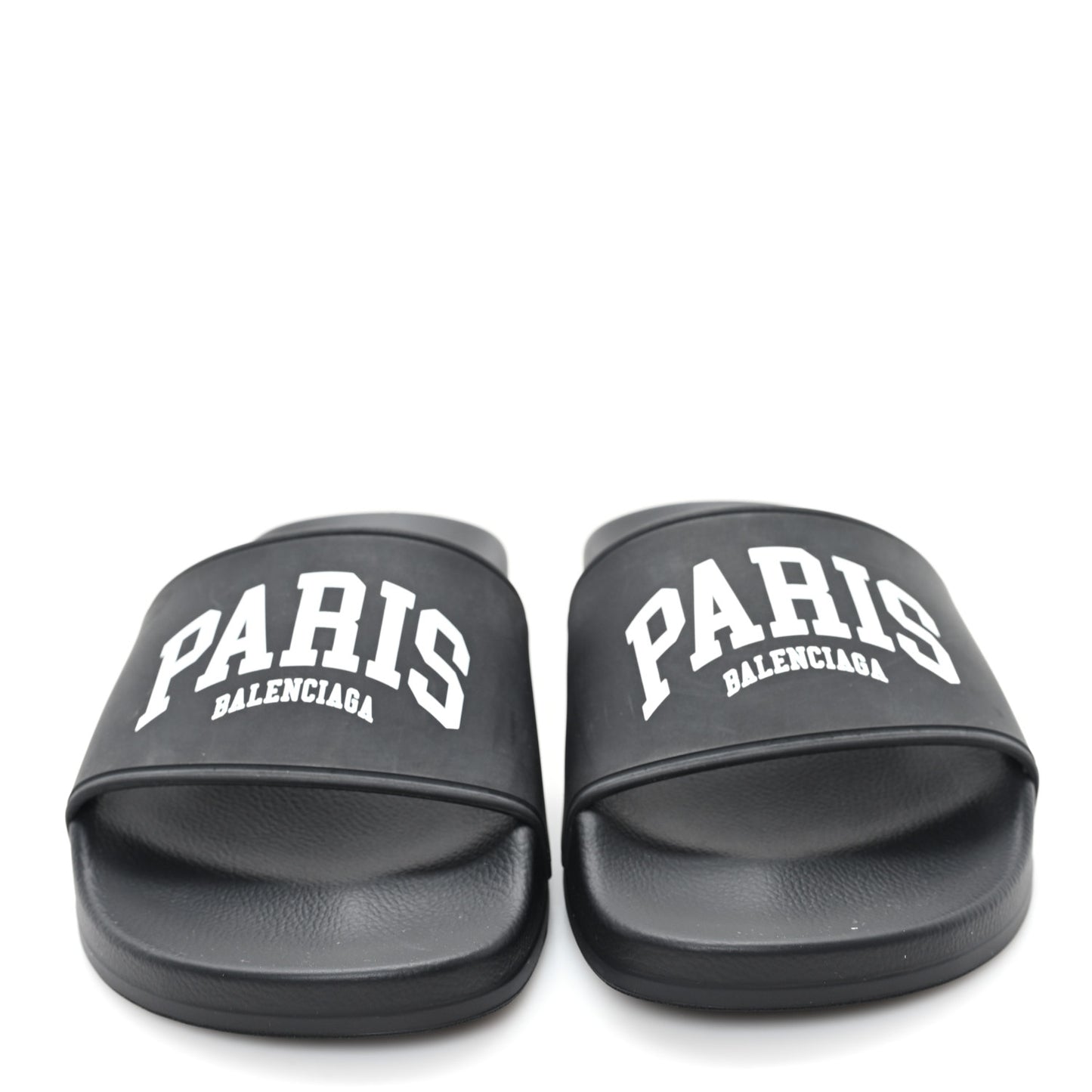 Rubber Paris Logo Womens Slide Sandals 35 Black