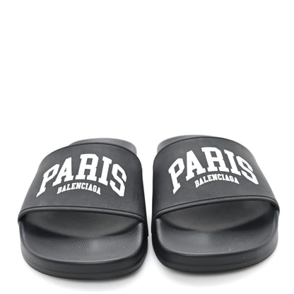 Balenciaga Rubber Paris Logo Womens Slide Sandals 35 Black 3 of 9