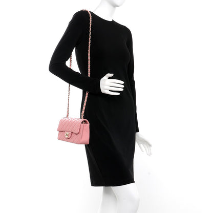 Chanel Lambskin Quilted Mini Rectangular Flap Pink 2 of 7