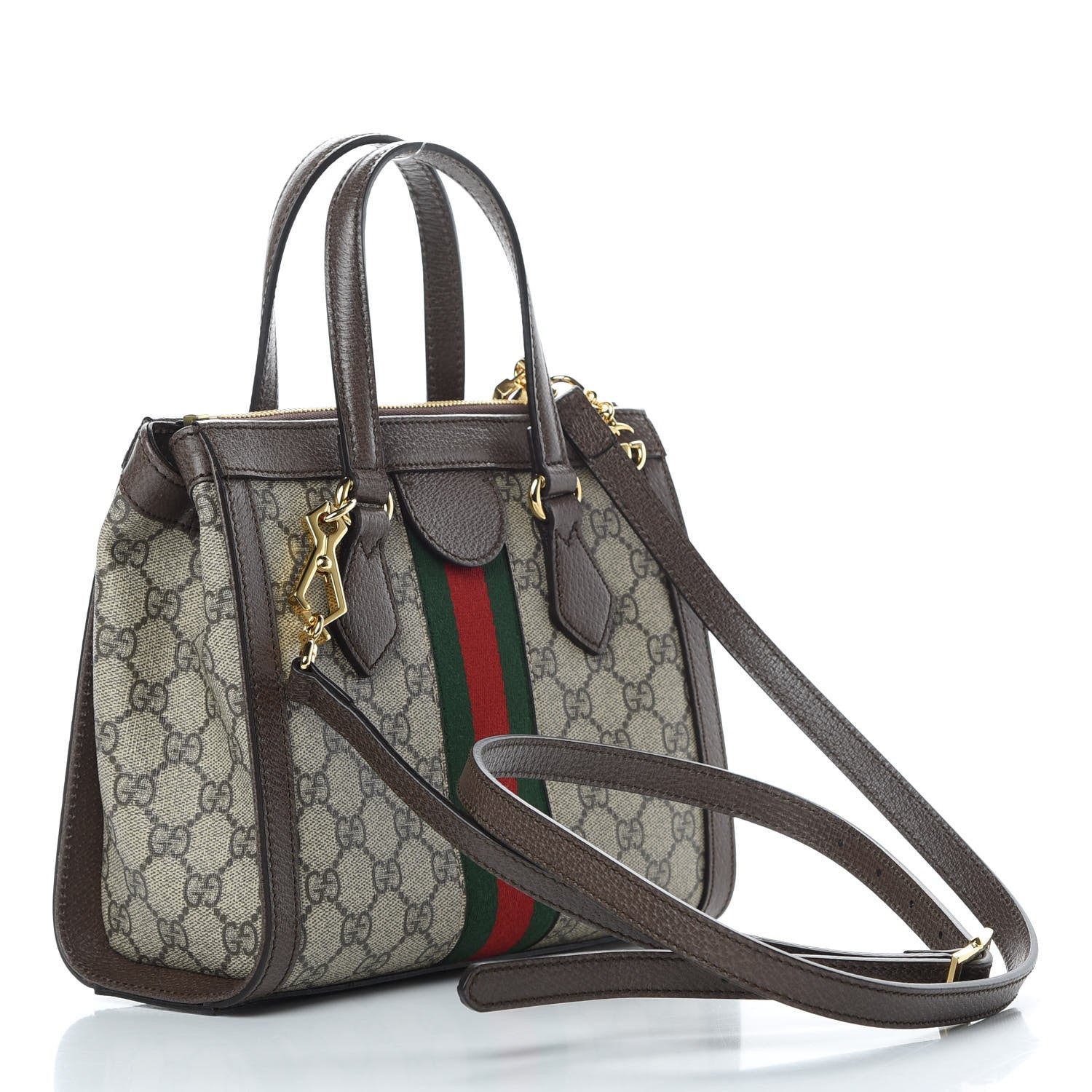 Gucci GG Supreme Monogram Small Ophidia Tote Bag Brown 3 of 12