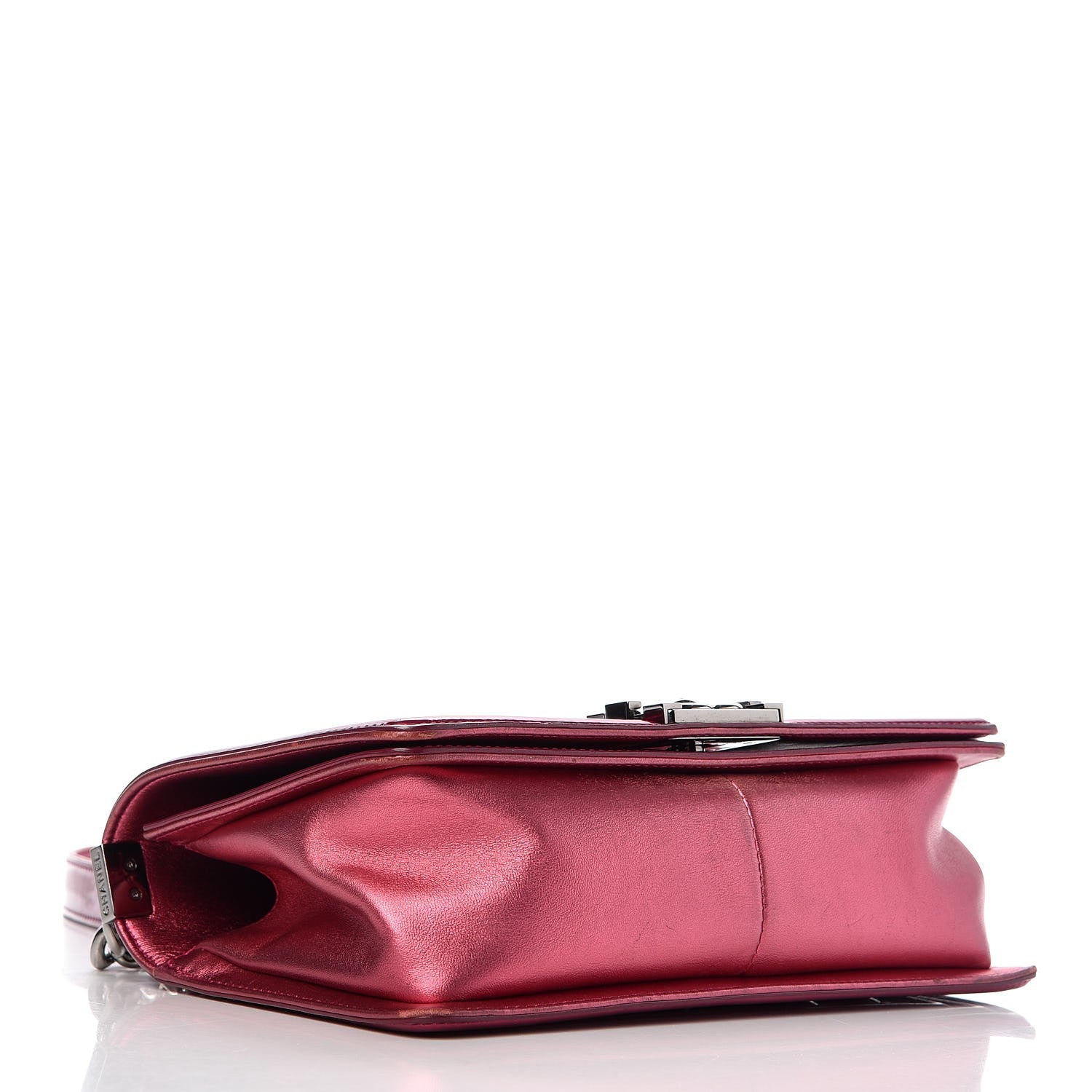 Chanel Metallic Patent Calfskin Quilted Medium Boy Flap Pink 4 of 9
