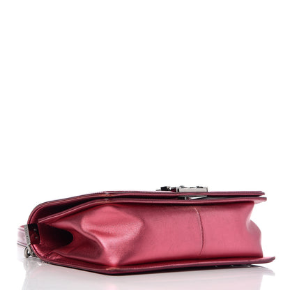 Chanel Metallic Patent Calfskin Quilted Medium Boy Flap Pink 4 of 9