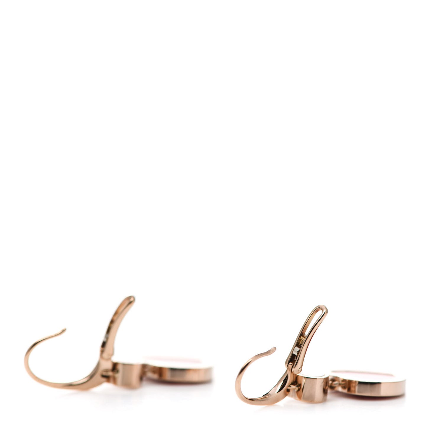 18K Rose Gold Diamond Happy Hearts Drop Earrings Red