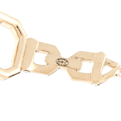 Chanel Crystal CC Vendome Hoop Earrings Gold 4 of 5