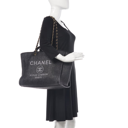 Chanel Woven Straw Raffia Large Deauville Tote Black 2 of 12