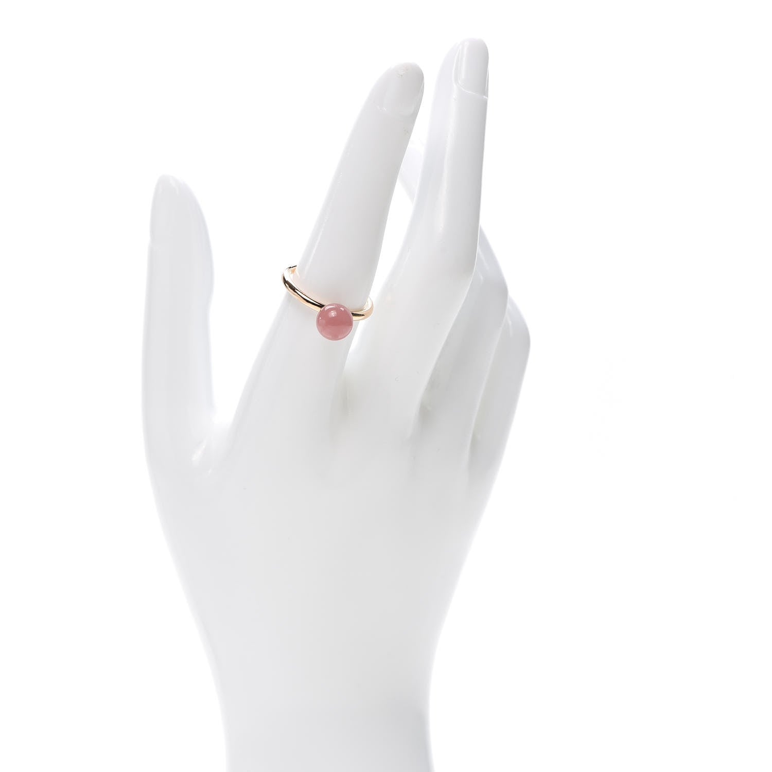Tiffany 18K Rose Gold Rose Quartz HardWear Ball Ring 54 7 2 of 5