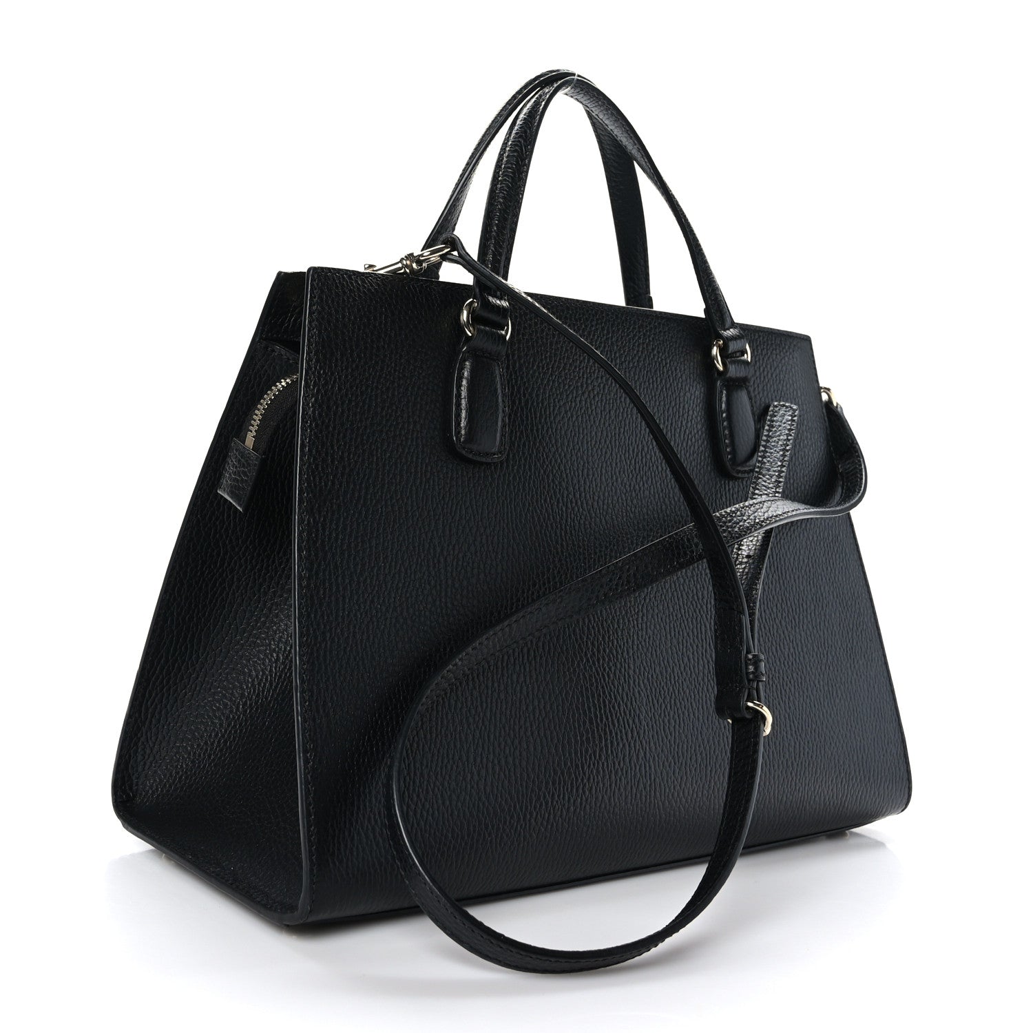 Gucci Dollar Calfskin Large Soho Top Handle Satchel Black 3 of 9
