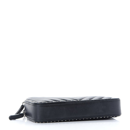 Chanel Lambskin Chevron Quilted Studded Small Clutch With Chain Black 4 of 10