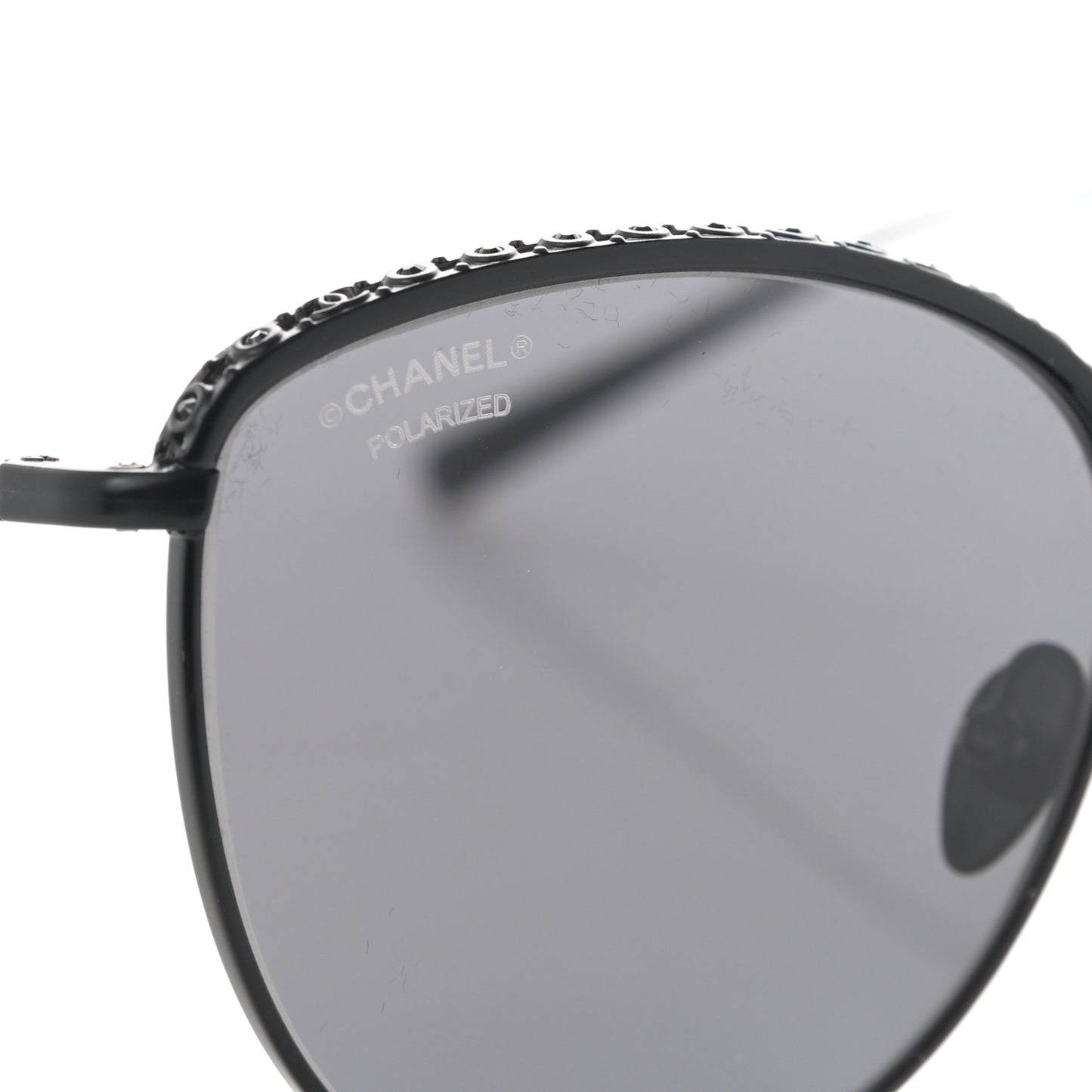 Metal Crystal Polarized Sunglasses 4258-B Black