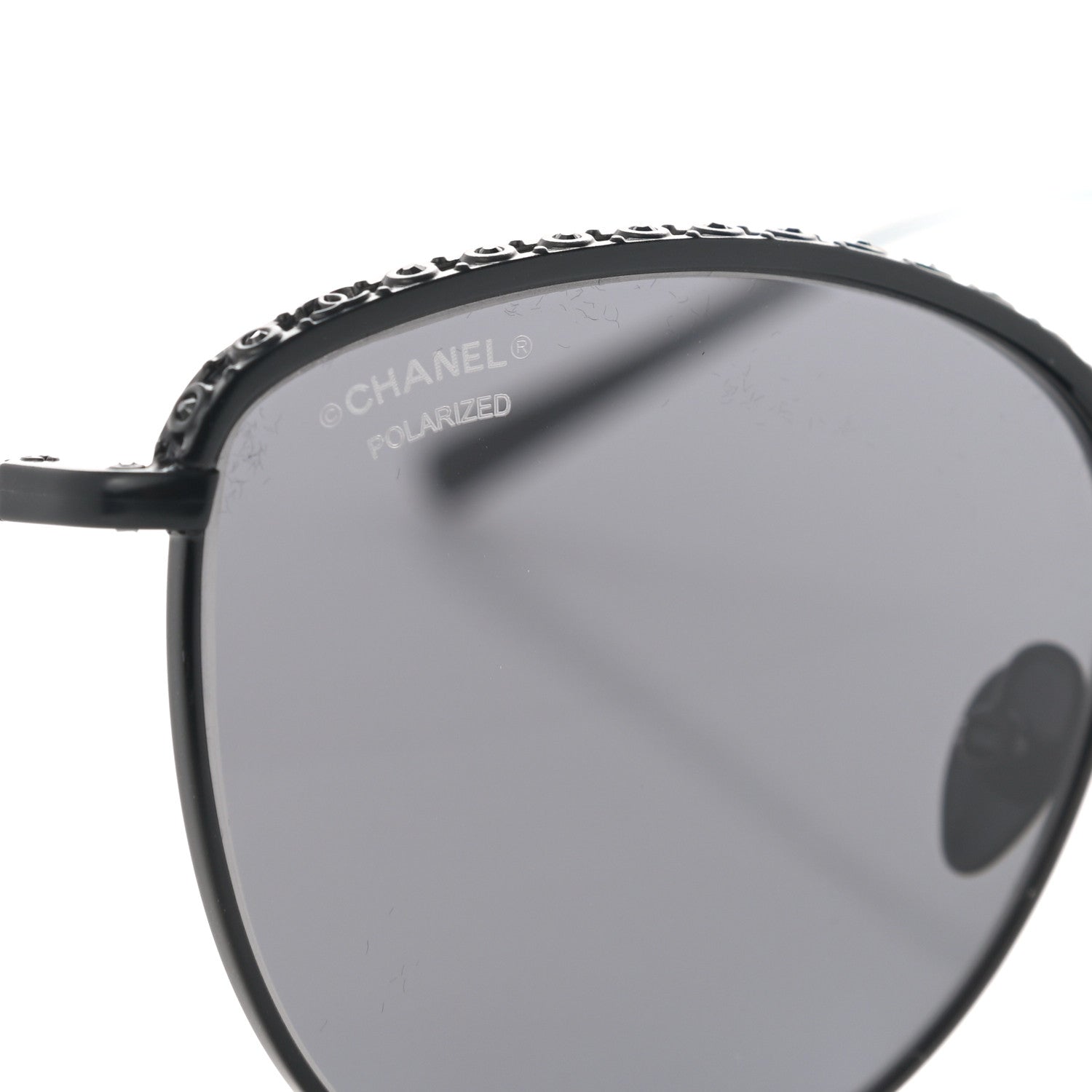 Chanel Metal Crystal Polarized Sunglasses 4258-B Black 7 of 8