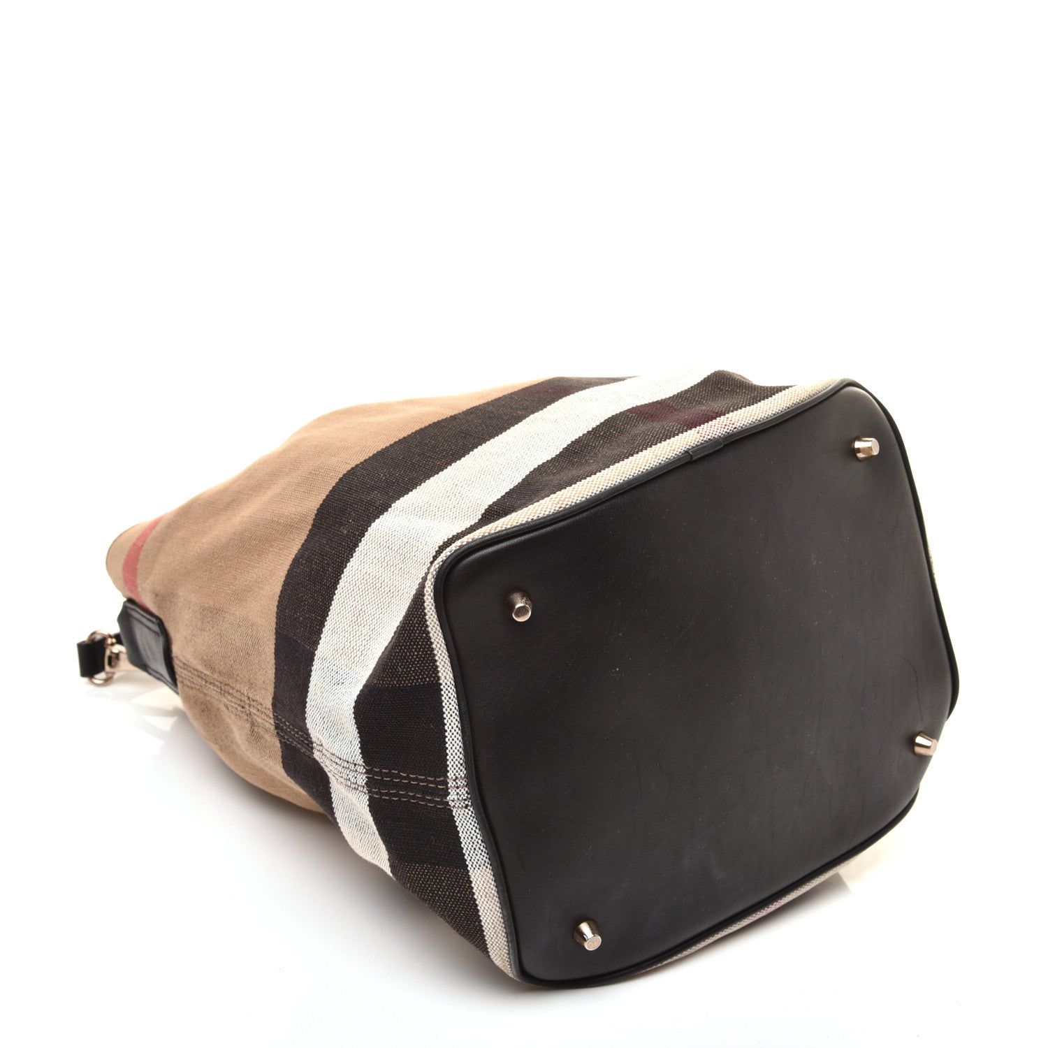 Burberry Canvas Mega Check Medium Ashby Hobo Black 4 of 11