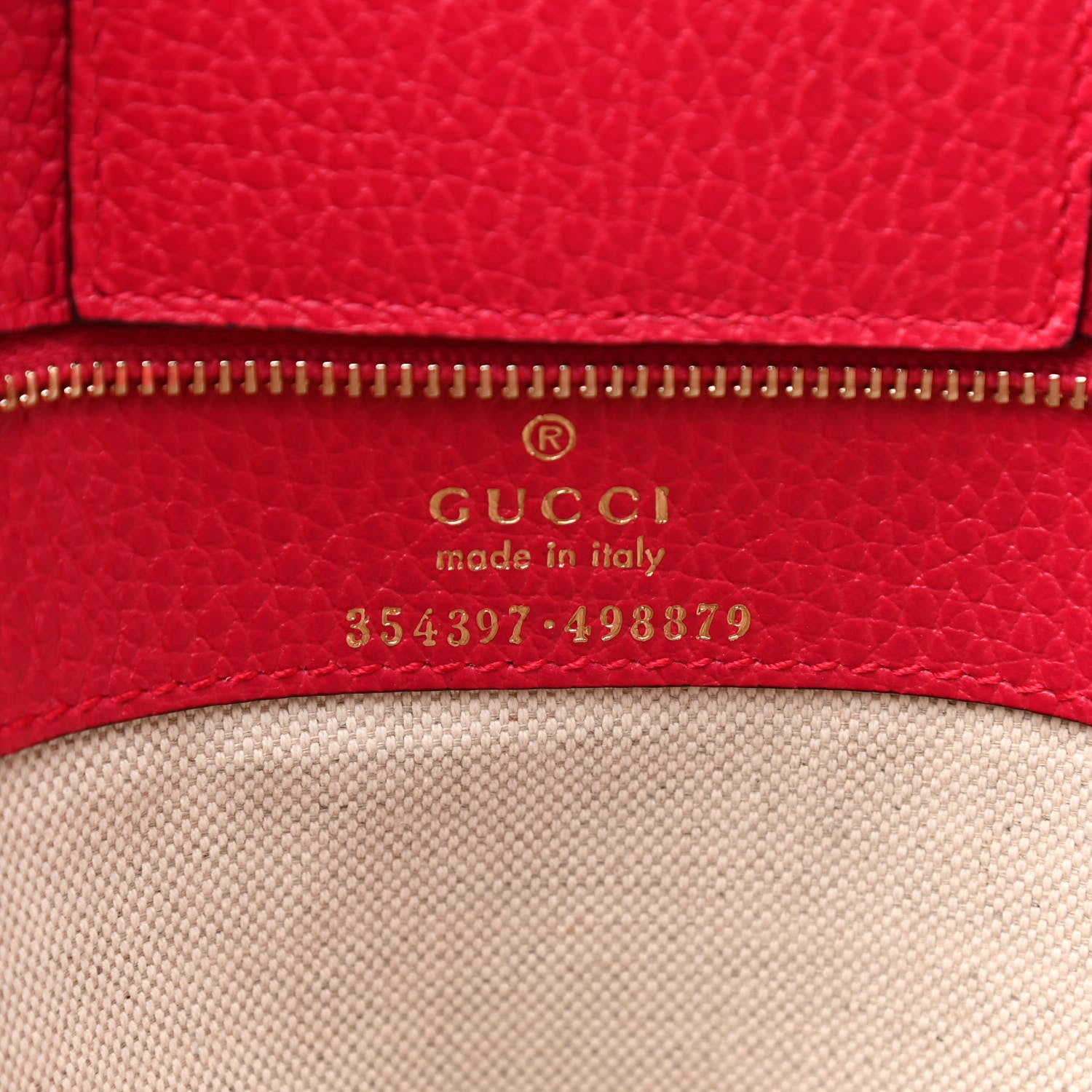 Gucci Dollar Calfskin Medium Swing Tote Sun Orange Pure Red 6 of 9
