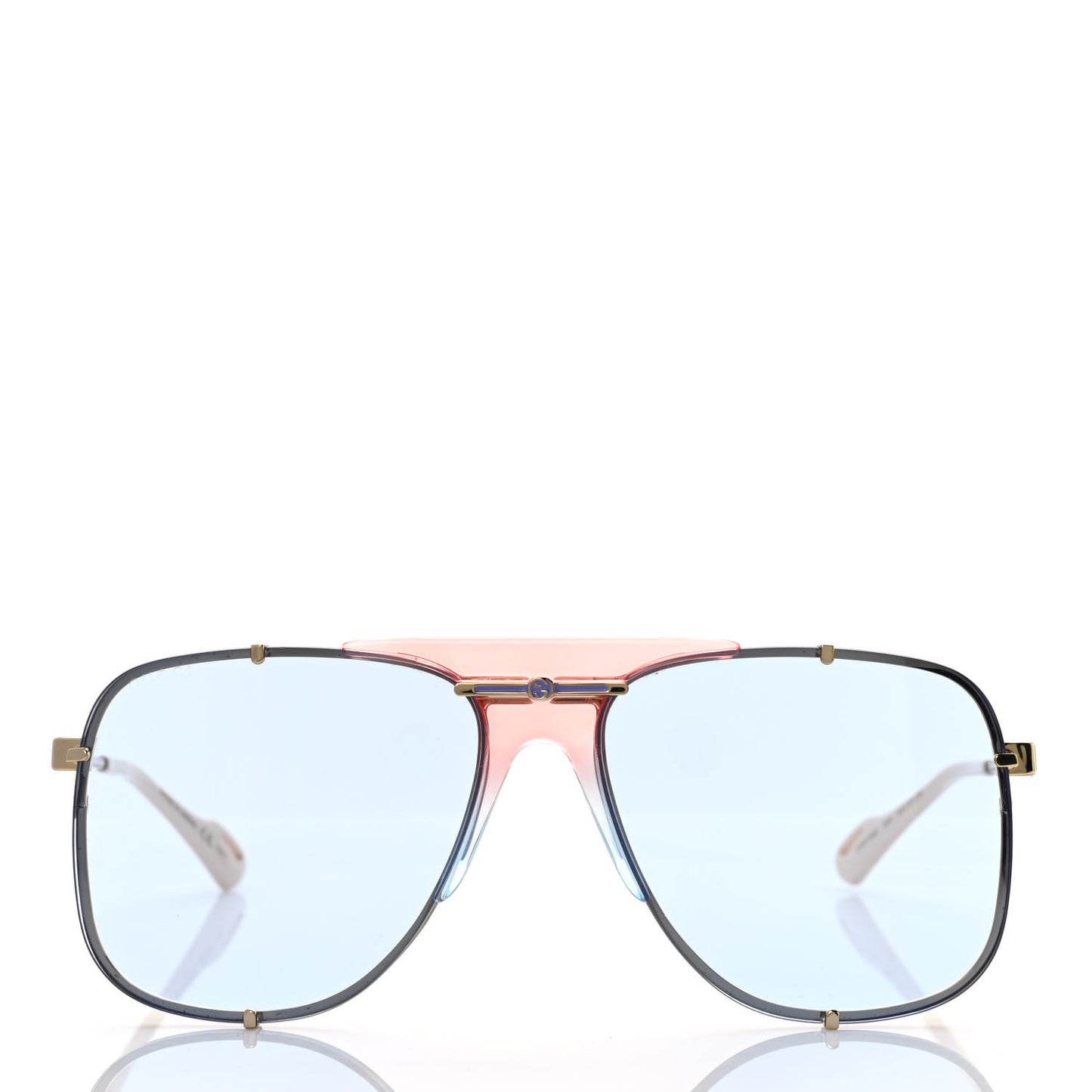 Metal Square Frame Sunglasses GG0739S Blue