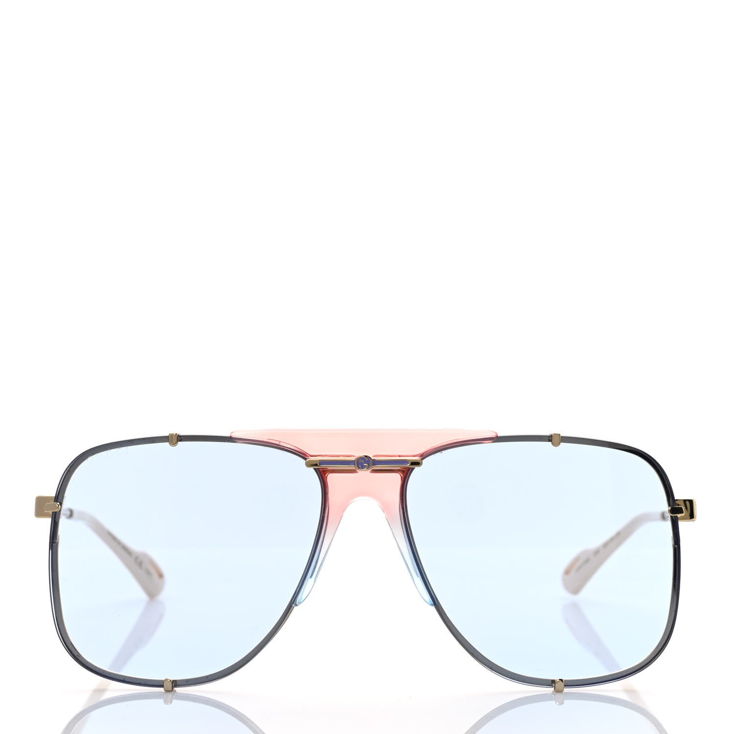 Gucci Metal Square Frame Sunglasses GG0739S Blue 2 of 9