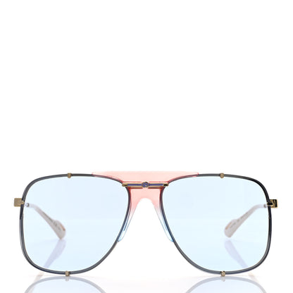 Gucci Metal Square Frame Sunglasses GG0739S Blue 2 of 9