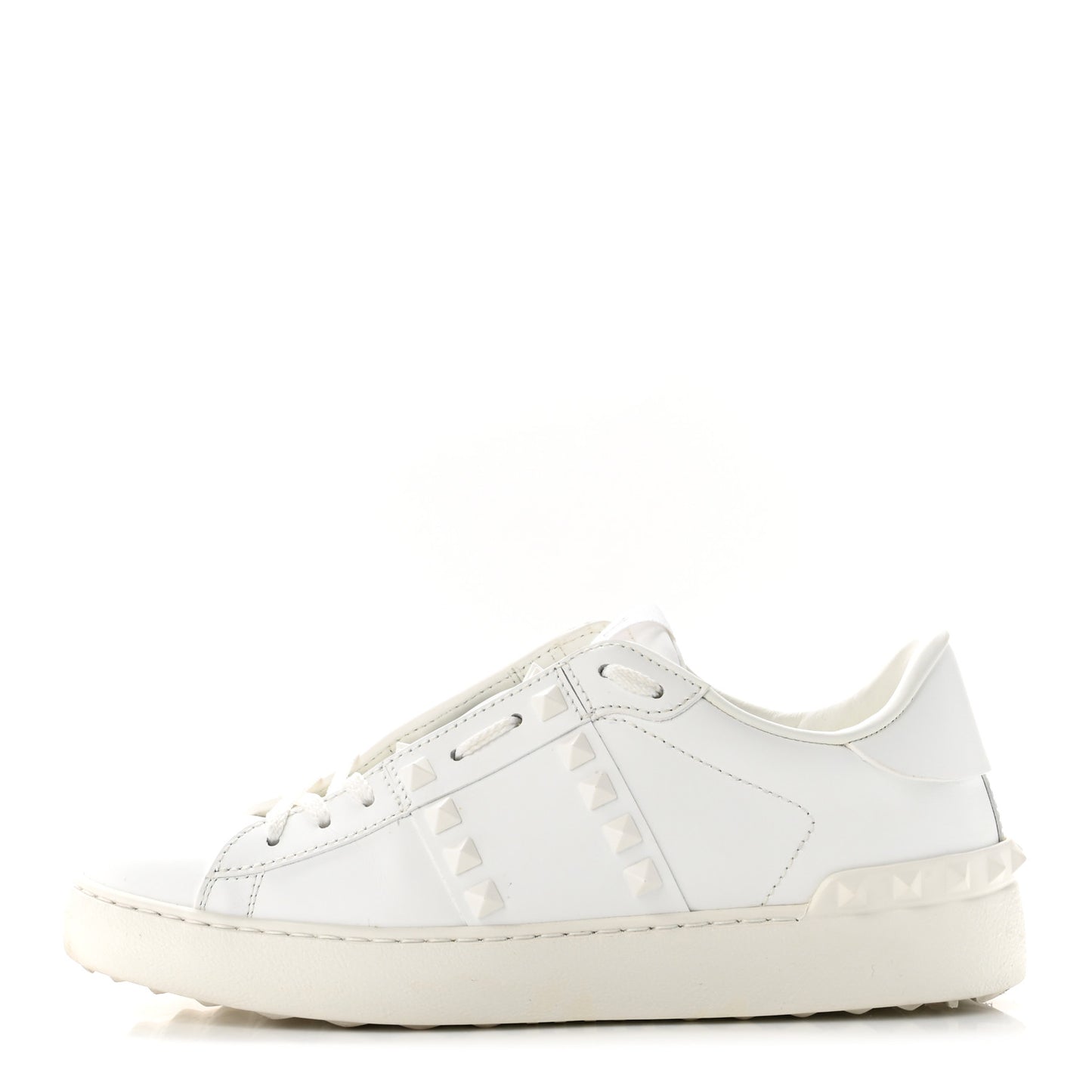 Calfskin Rockstud Untitled Open Sneakers 37 White