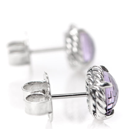 David Yurman Sterling Silver Black Orchid 8mm Chatelaine Earrings 3 of 4