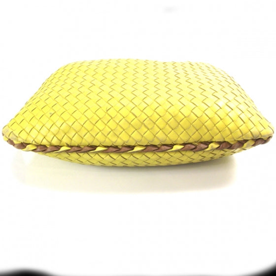 Woven Leather Hobo Yellow