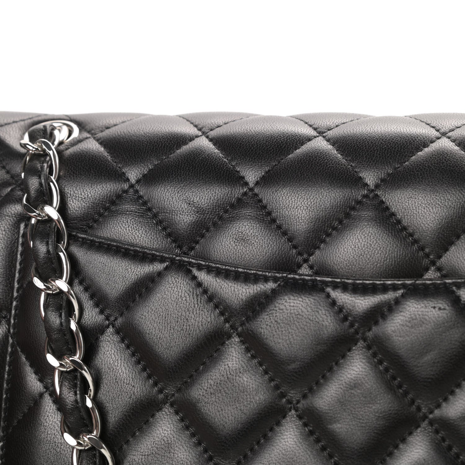 Chanel Lambskin Quilted Jumbo Double Flap Black 15 of 16