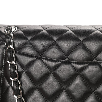 Chanel Lambskin Quilted Jumbo Double Flap Black 15 of 16