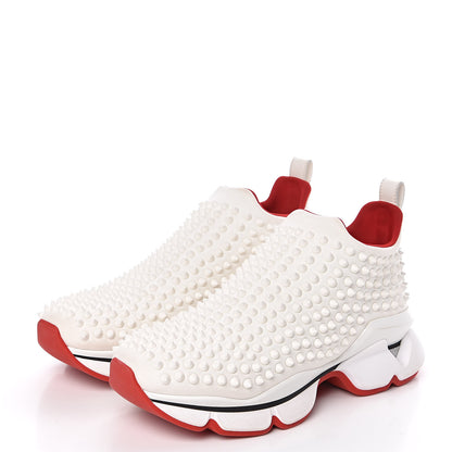 Christian Louboutin Neoprene Spike Sock Donna Flat Sneakers 38 White Snow Mat 3 of 8
