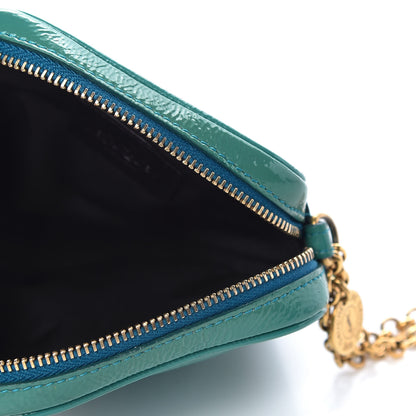 Saint Laurent Textured Patent Monogram Mini Wristlet Turquoise 5 of 9