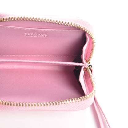 Versace Calfskin Medusa Compact Zip Around Wallet Pink 5 of 7