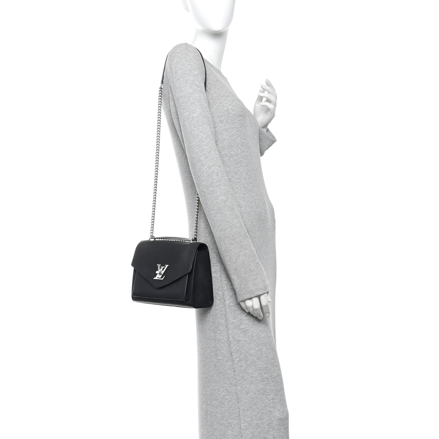 Soft Calfskin Mylockme Chain Bag BB  Black