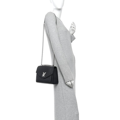 Louis Vuitton Soft Calfskin Mylockme Chain Bag BB  Black 2 of 9