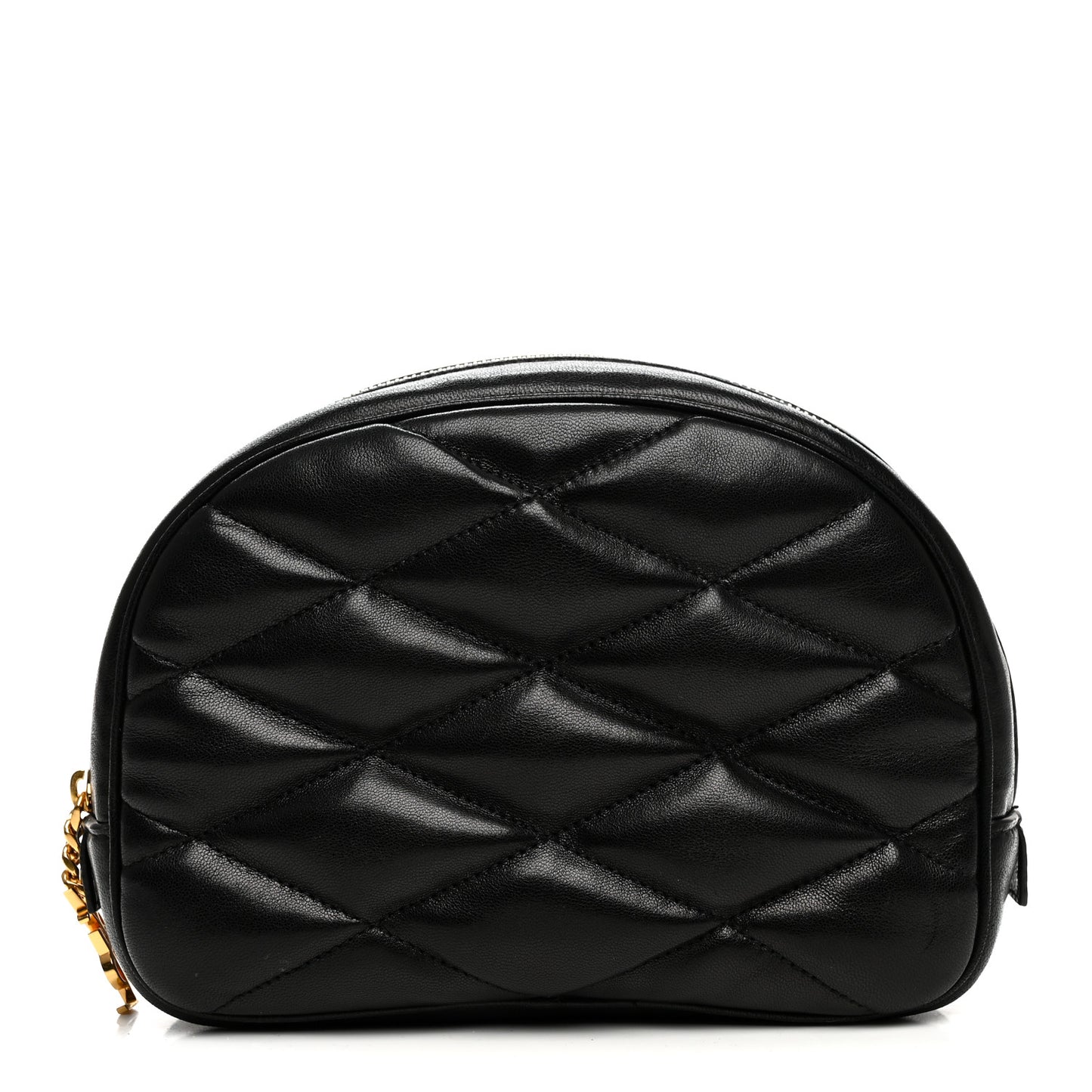 Lambskin Quilted Lolita Cosmetic Pouch Black