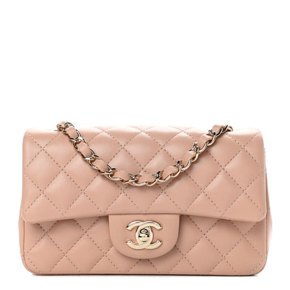 Chanel Lambskin Quilted Mini Rectangular Flap Beige 1 of 4