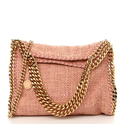 Stella McCartney Raffia Mini Falabella Fold Over Tote Pink 1 of 9