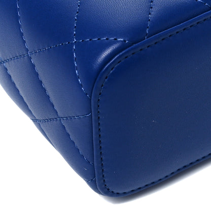 Chanel Lambskin Quilted Top Handle Mini Vanity Case With Chain Blue 6 of 7