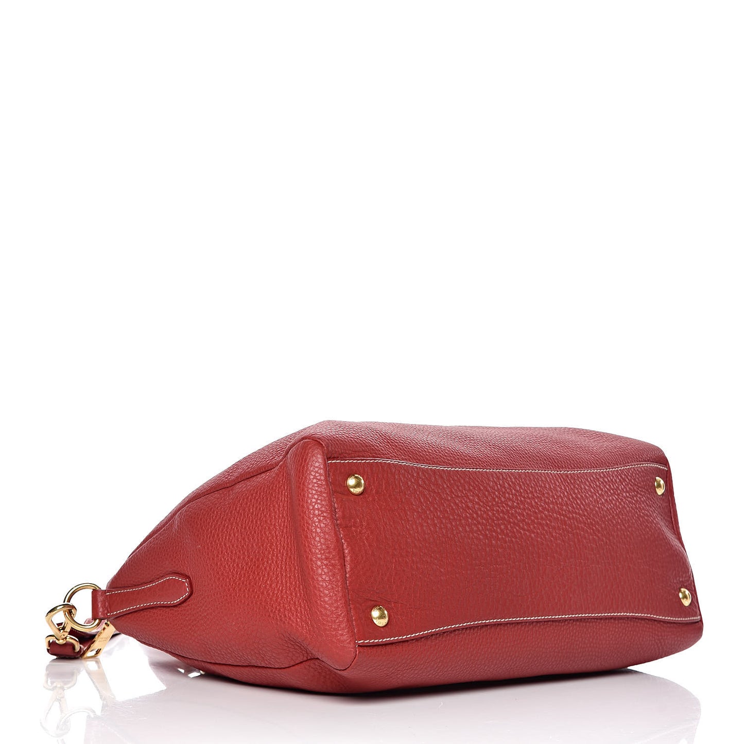 Vitello Daino Top Handle Shoulder Bag Rosso