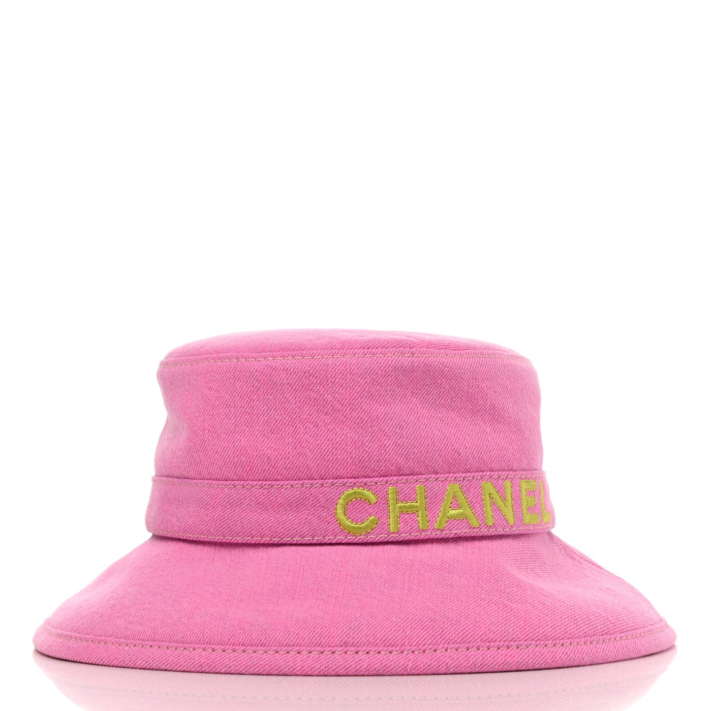 Denim Logo Bucket Hat M Pink Yellow