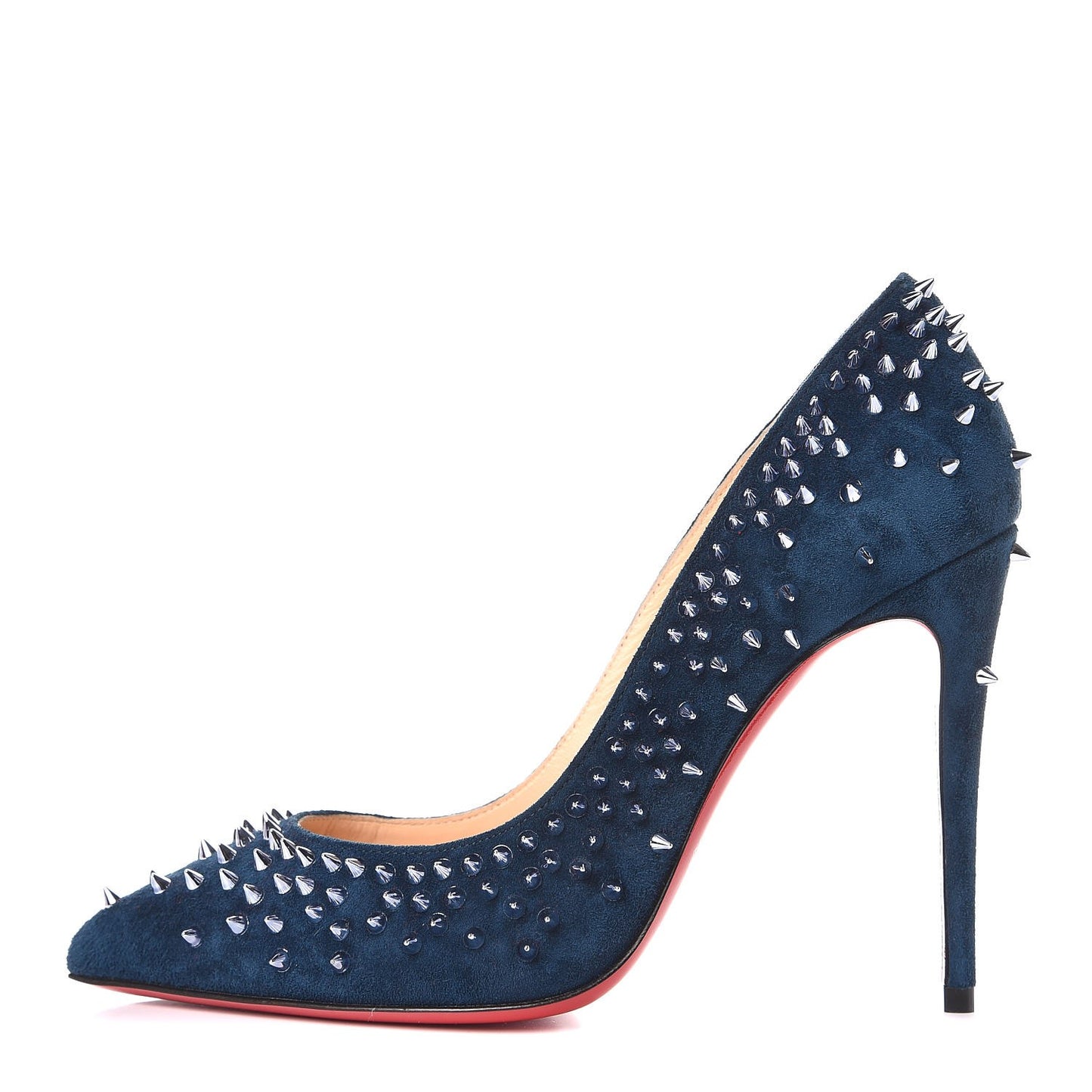 Veau Velours Studded Escarpic 100 Pumps 35 Quartz Petrol