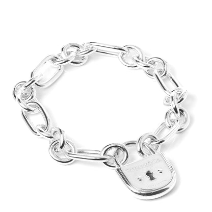 Tiffany Sterling Silver Lock Charm Bracelet 1 of 6