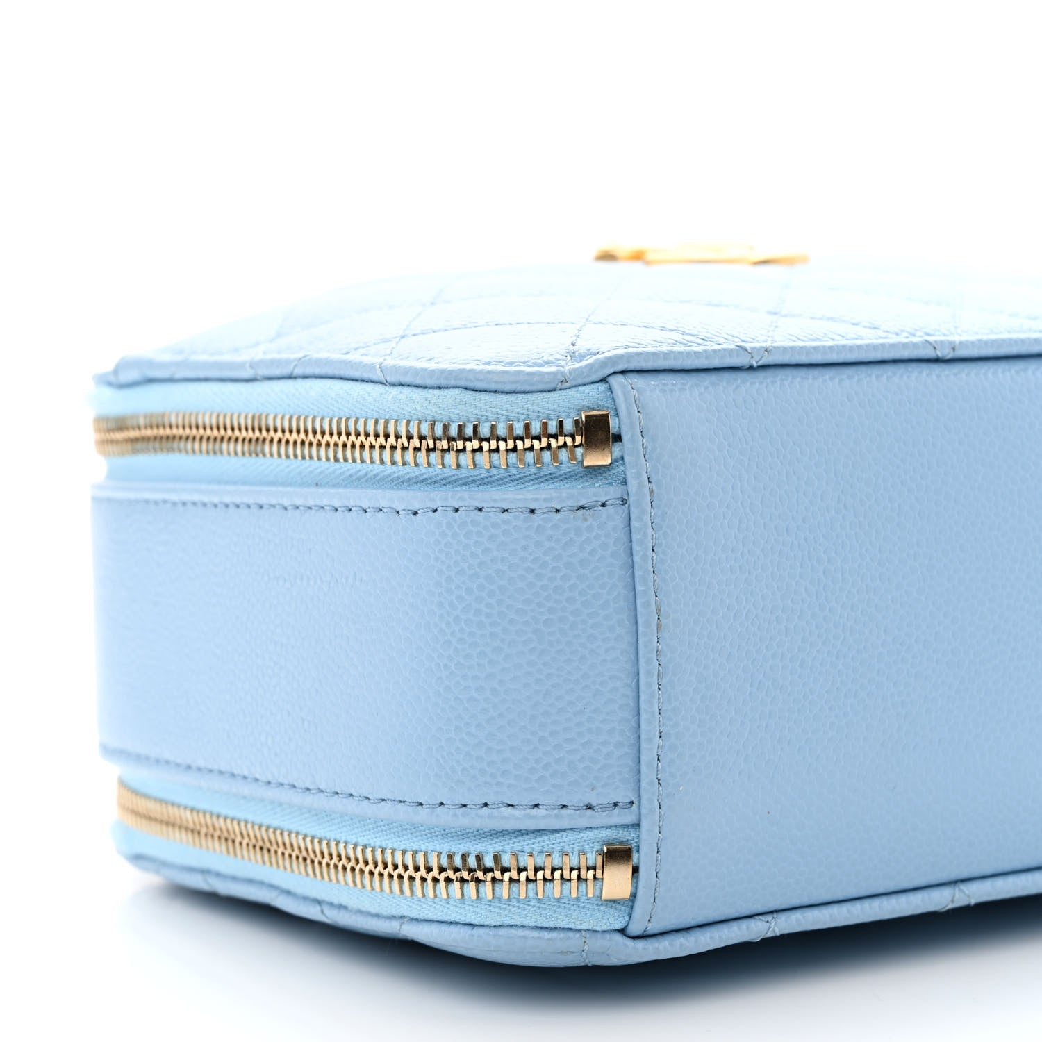 Chanel Caviar Quilted Small Pick Me Up Vanity Case Light Blue 12 of 13