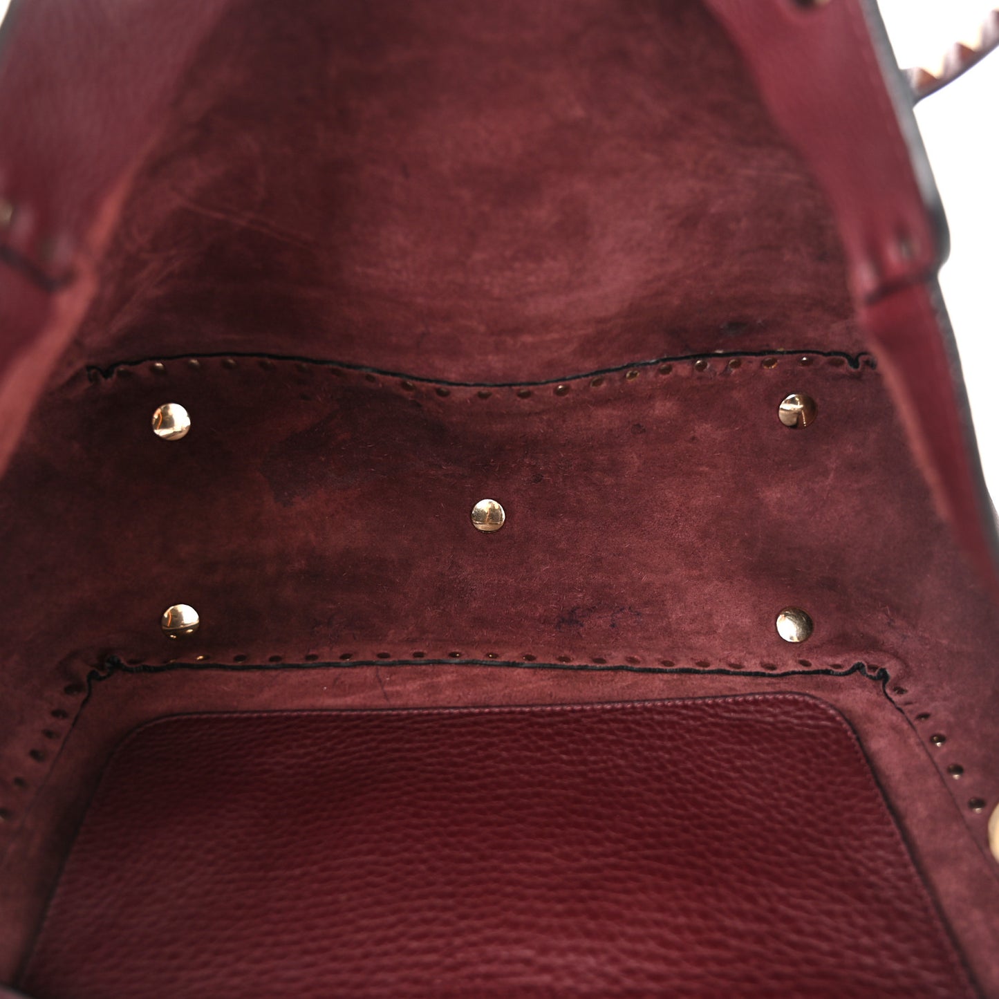 Pebbled Calfskin Medium Rockstud Tote Rubin